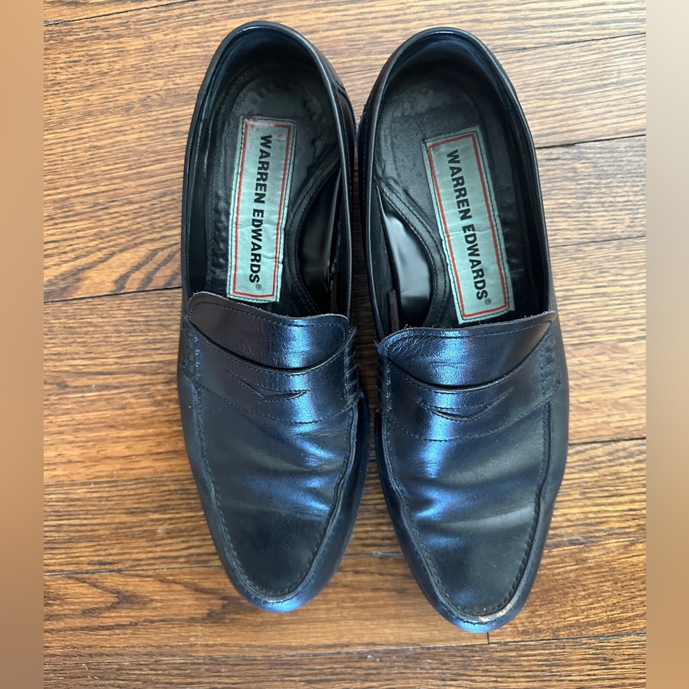 Warren Edwards Vintage Black Men’s Slip On Leather Penny Loafers